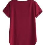 Plain Color Stylish Up and Down Cotton Tshirt for women