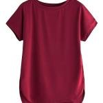 Plain Color Stylish Up and Down Cotton Tshirt for women